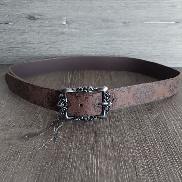 Brown Printed Belt Faux Leather 38" Long - Picture 2 of 5